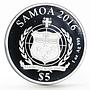 Samoa 5 dollars Gottfried Wilhelm Leibniz German Polymath proof silver coin 2016