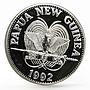 Papua New Guinea 5 kina National Emblem Queen Butterfly proof silver coin 1992