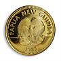 Papua New Guinea 100 kina Four Faces of the Nation Native People gold coin 1979