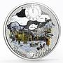 Congo 1000 francs Russian Winter Clock colored proof silver coin 2016