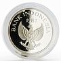 Indonesia 10000 rupiah World Wildlife series Wild Pig proof silver coin 1987