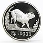 Indonesia 10000 rupiah World Wildlife series Wild Pig proof silver coin 1987