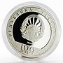 Macedonia 100 denars Lunar Calendar series Wind Spinner Rooster silver coin 2017