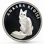 Turkey 20 lira Animal series Turkish Angora The Light Eyes Cat silver coin 2005