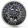 Turkey 20 lira Animal series Kangal Dog proof silver coin 2005