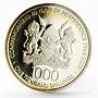 Kenya 1000 shillings 40 Years of Independence Freedom proof silver coin 2003