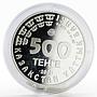 Kazakhstan 500 tenge Endangered Wildlife series Saiga proof silver coin 2001