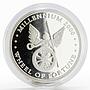 Liberia 10 dollars New Millenium Wheel of Fortune proof silver coin 2001