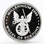 Liberia 10 dollars New Millenium Wheel of Fortune proof silver coin 2001