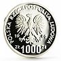 Poland 1000 zlotych Animal series Owl proba proof silver coin 1986