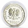 Poland 1000 zlotych Animal series Owl proba proof silver coin 1986