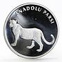 Turkey 20 lira Animal series Anatolian Leopard proof silver coin 2005