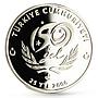 Turkey 25 lira 150th Anniversary of Turkish Railways proof silver coin 2006