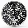 Turkey 20 lira Animal series Five-Toed Jerboa proof silver coin 2005