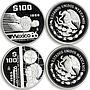 Mexico set of 15 coins Football World Cup 1986 silver coins 1985 - 1986