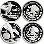 Mexico set of 15 coins Football World Cup 1986 silver coins 1985 - 1986