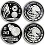 Mexico set of 15 coins Football World Cup 1986 silver coins 1985 - 1986