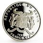 Benin 1000 francs Famous World Plants series Cannabis Sativa silver coin 2010