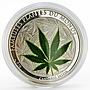 Benin 1000 francs Famous World Plants series Cannabis Sativa silver coin 2010