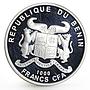 Benin 1000 francs Famous World Plants series Cannabis Sativa silver coin 2010