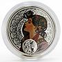 Niue 1 dollar A. Mucha Zodiac series Sagittarius colored silver coin 2011