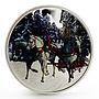 Tokelau 1 dollar Russian Troika Horses colored silver proof coin 2014