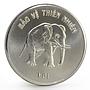 Vietnam 100 dong Natural Animals Protection series Elephant silver coin 1986