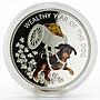 Macedonia 100 denars Wealthy Year of the Dog colored proof silver coin 2018