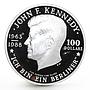 Niue 100 dollars 25th Anniversary of John Kennedy proof silver coin 1988