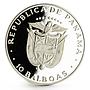 Panama 10 balboas Football World Cup in Spain Two Players proof silver coin 1982