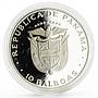 Panama 10 balboas Football World Cup in Spain Two Players proof silver coin 1982