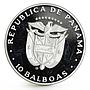 Panama 10 balboas Football World Cup in Spain Two Players proof silver coin 1982