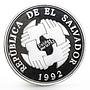 Salvador 150 colones Union for the Peace series United Humanity silver coin 1992