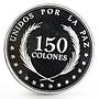 Salvador 150 colones Union for the Peace series United Humanity silver coin 1992