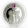 Belarus 20 rubles My Love Cats corundum silver coin 2011