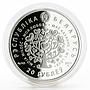 Belarus 20 rubles My Love Cats corundum silver coin 2011