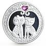 Belarus 20 rubles My Love Cats corundum silver coin 2011