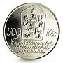 Czechoslovakia 500 korun Centennial of Painter Josef Lada silver coin 1987