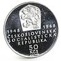 Czechoslovakia 50 korun 50th Anniversary of Independence proof silver coin 1968