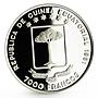 Equatorial Guinea 7000 francs Discovery of America Ship proof silver coin 1992