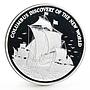 Jamaica 10 dollars Discovering of the New World Columbus Ship silver coin 1989