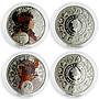 Niue set of 12 coins Zodiac Signs by A. Mucha colored silver coins 2010 - 2011