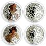 Niue set of 12 coins Zodiac Signs by A. Mucha colored silver coins 2010 - 2011