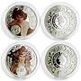 Niue set of 12 coins Zodiac Signs by A. Mucha colored silver coins 2010 - 2011