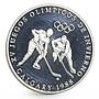 Panama 1 balboa Calgary Olympic Winter Games series Hockey silver coin 1988