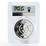 Turkmenistan 1000 manat Endangered Wildlife Porcupine PR70 PCGS silver coin 2006