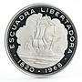 Chile 10 pesos Escuadra Libertadora Ship proof silver coin 1968