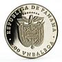 Panama 1 balboa Calgary Olympic Winter Games series Ski Jumping silver coin 1988