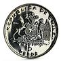 Chile 10 pesos Escuadra Libertadora Ship proof silver coin 1968