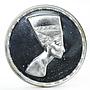 Egypt 5 onza History of Ancient Egypt series Nefertiti proof silver medal 1987